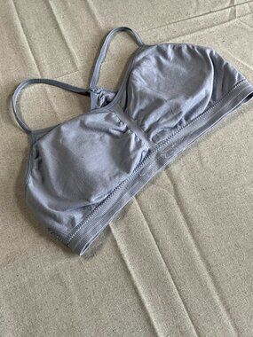 Womens Jessica SimpsonStrappy Athletic Activewear Blue Sports Bra (Small)